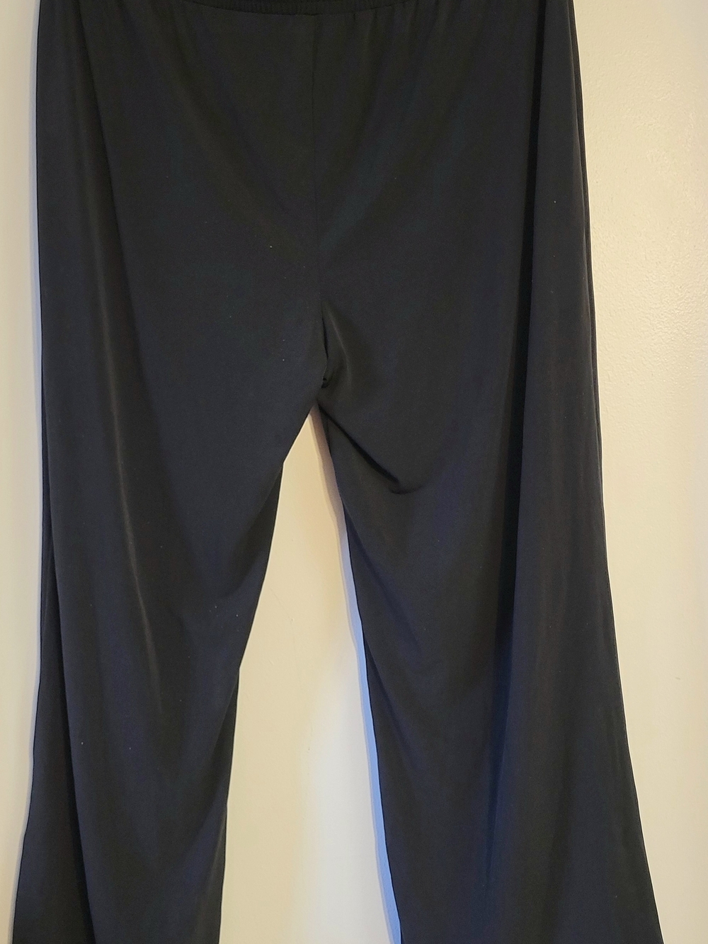 IMAN Black Wide Leg Pull On Pants 1X Plus Size 22” Waist 30” Length Stretch - Picture 4 of 4